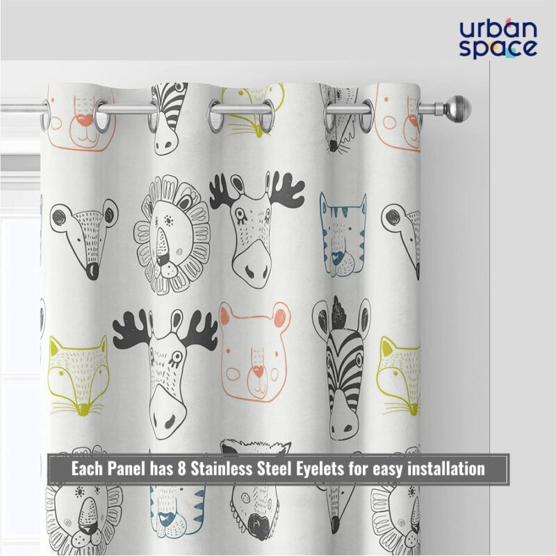 Luxurious Room Darkening Curtains. Semi Blackout kids room Curtain - Animal Kingdom. Pack of 1 Curtain - Image 5