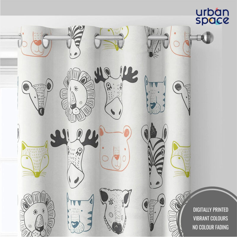 Luxurious Room Darkening Curtains. Semi Blackout kids room Curtain - Animal Kingdom. Pack of 1 Curtain - Image 4