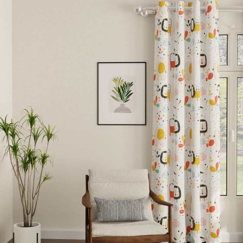 Luxurious Room Darkening Curtains. Semi Blackout kids room Curtain - Lion King. Pack of 1 Curtain - Image 2