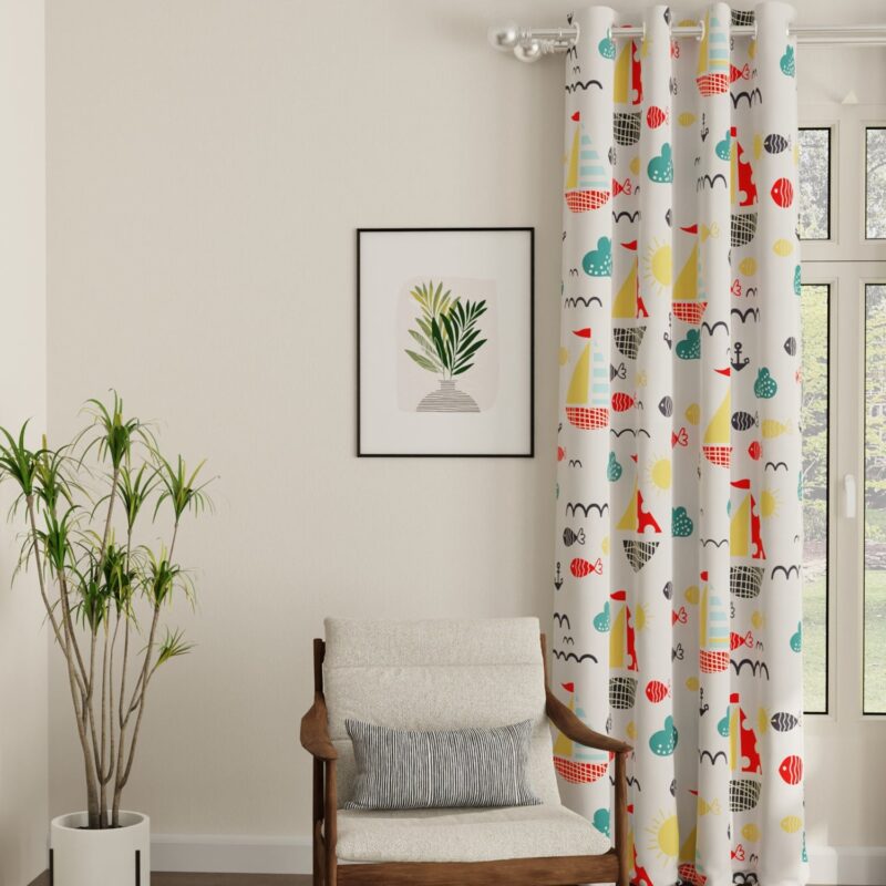 Luxurious Room Darkening Curtains. Semi Blackout kids room Curtain - Nemo. Pack of 1 Curtain - Image 2