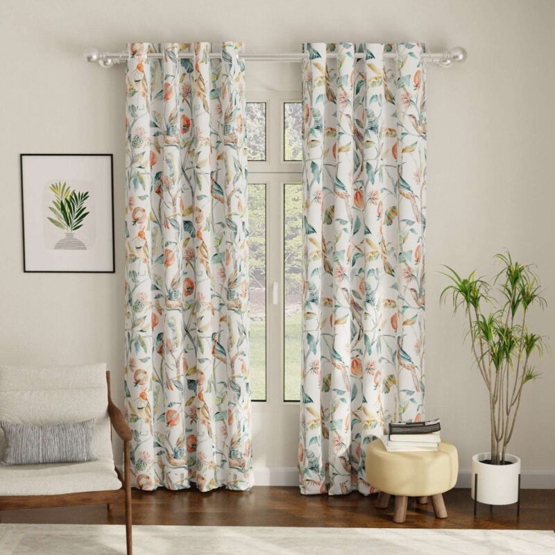 Blackout Curtains. Digital Printed Curtains. Pack of 2 Curtains - King Fisher - Image 3