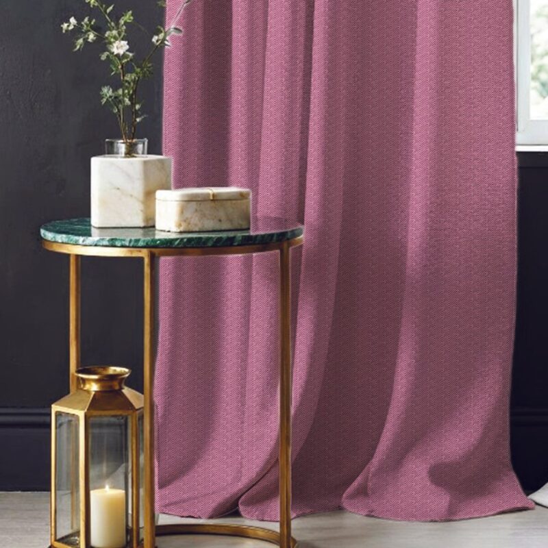100% Blackout Curtains. 3D embossed door & window curtains. Pack of 2 - Drift Pink