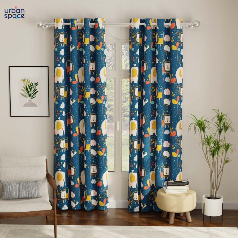 Blackout Curtains. Digital Printed Curtains. Pack of 1 Curtains - Lion King Blue - Image 3