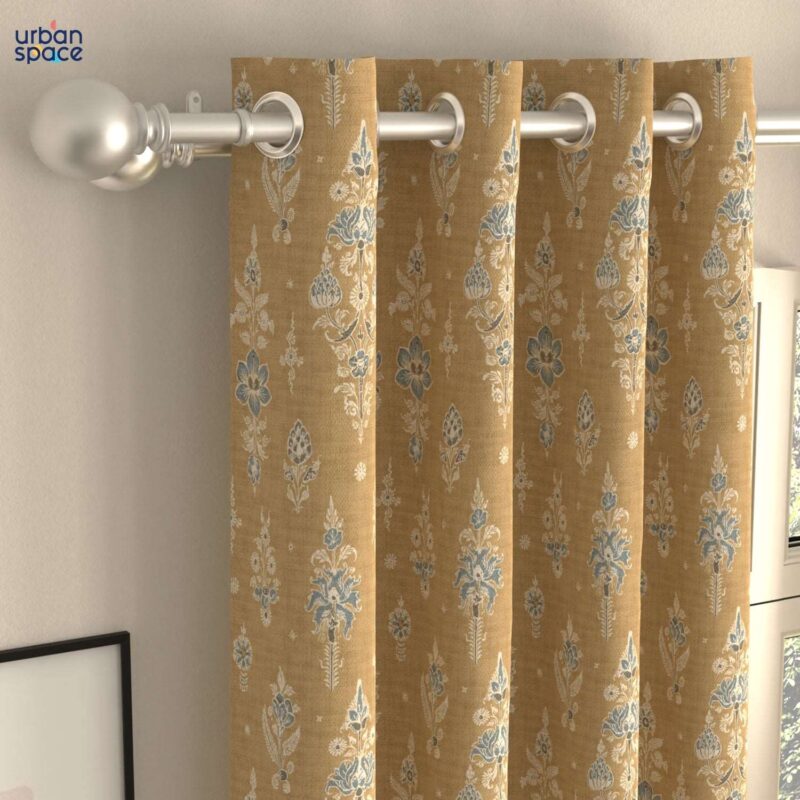 Blackout Curtains. Digital Printed Curtains. Pack of 2 Curtains - Imperial Mustard - Image 3