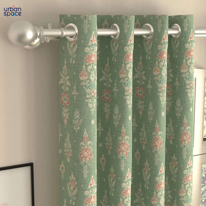 Blackout Curtains. Digital Printed Curtains. Pack of 2 Curtains - Imperial Sage Green - Image 3