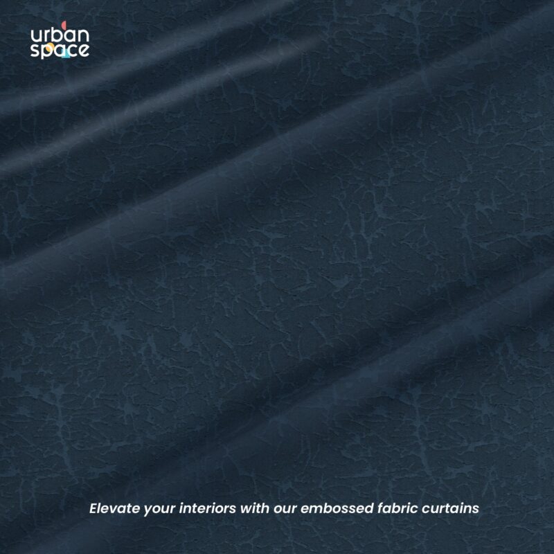 100% Blackout Curtains. 3D embossed door & window curtains. Pack of 2 - Earth Navy - Image 2