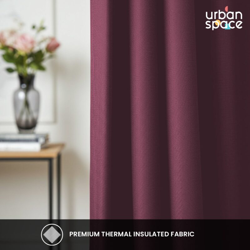 100% Blackout Curtains for Door and Window. Pack of 2 - Mauve - Image 2