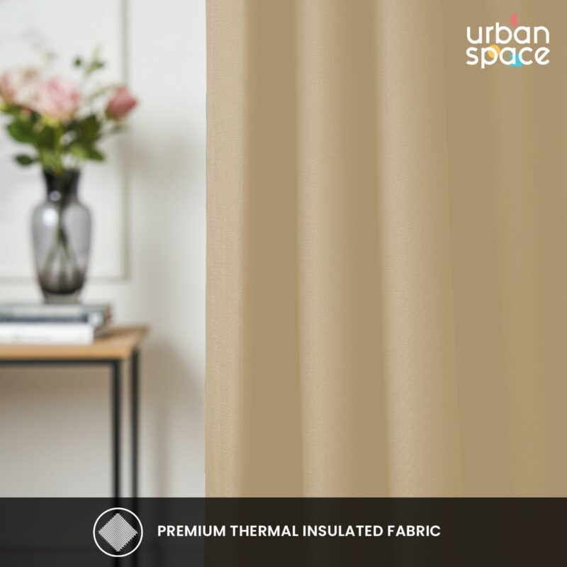 100% Blackout Curtains for Door and Window. Pack of 2 - Soft Beige - Image 2