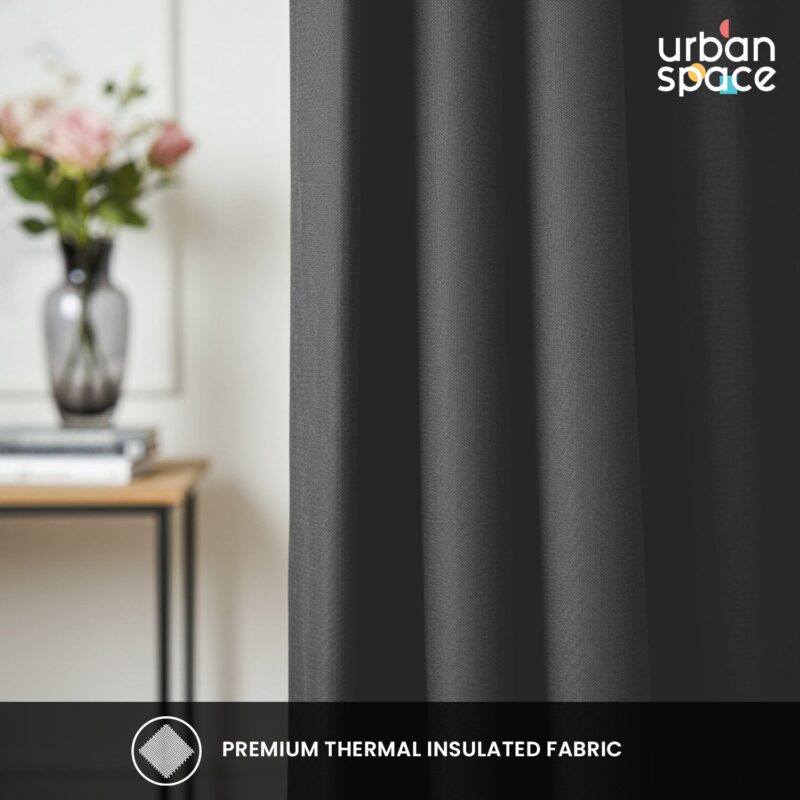 100% Blackout Curtains for Door and Window. Pack of 2 - Soft Grey - Image 2