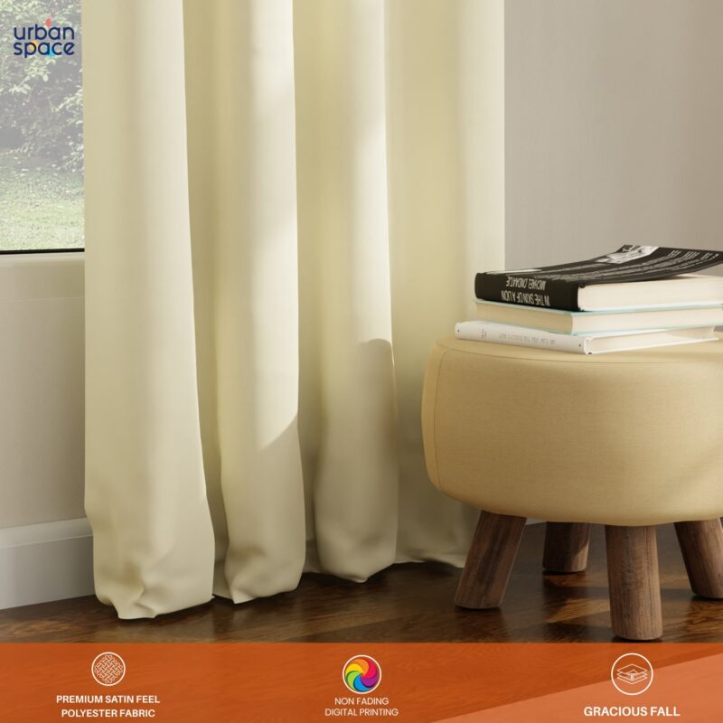 Digital Printed. Room darkening. faux silk heavy curtain for door. Pack of 2 Curtains - Skyfall Orange - Image 4