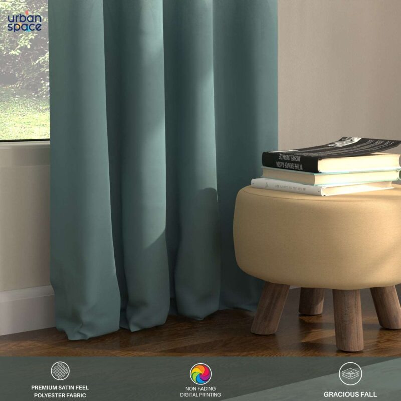 Blackout Curtains. Digital Printed Curtains. Pack of 2 Curtains - Sea Mist Turquoise - Image 4