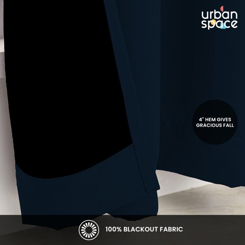 100% Blackout Curtains for Door and Window. Pack of 2 - Moroccan Blue - Image 3