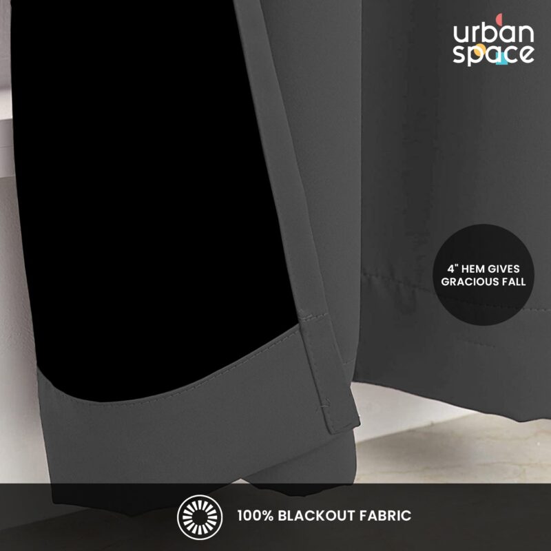 100% Blackout Curtains for Door and Window. Pack of 2 - Soft Grey - Image 3