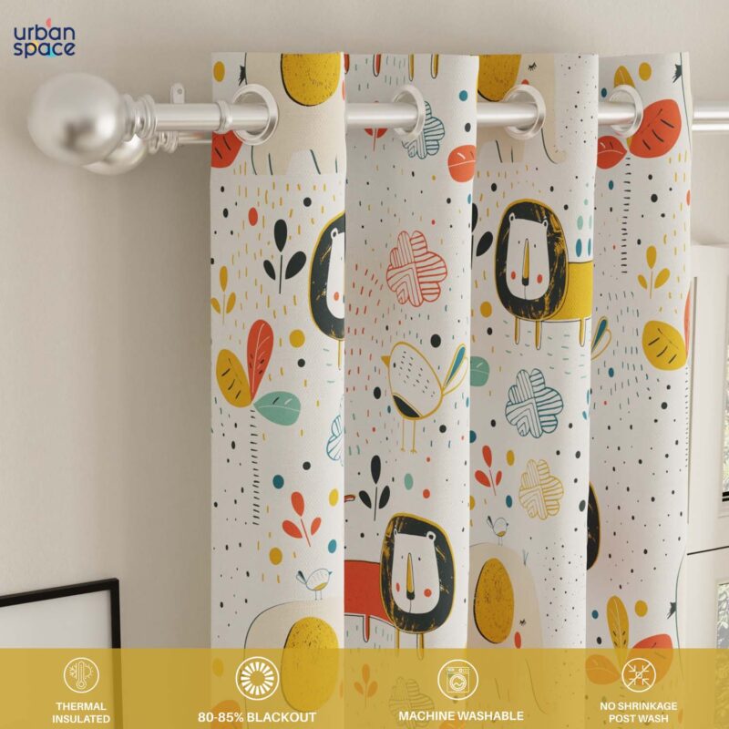 Luxurious Room Darkening Curtains. Semi Blackout kids room Curtain - Lion King. Pack of 1 Curtain - Image 4