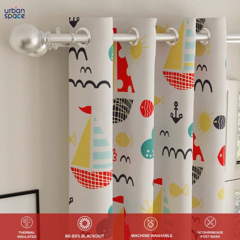 Luxurious Room Darkening Curtains. Semi Blackout kids room Curtain - Nemo. Pack of 1 Curtain - Image 4