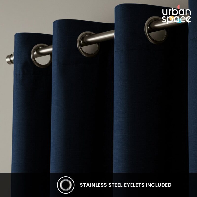 100% Blackout Curtains for Door and Window. Pack of 2 - Moroccan Blue - Image 4