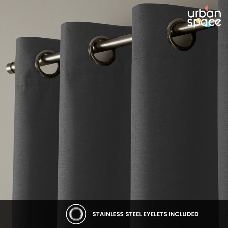 100% Blackout Curtains for Door and Window. Pack of 2 - Soft Grey - Image 4