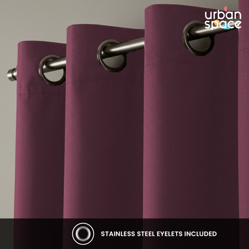 100% Blackout Curtains for Door and Window. Pack of 2 - Mauve - Image 4