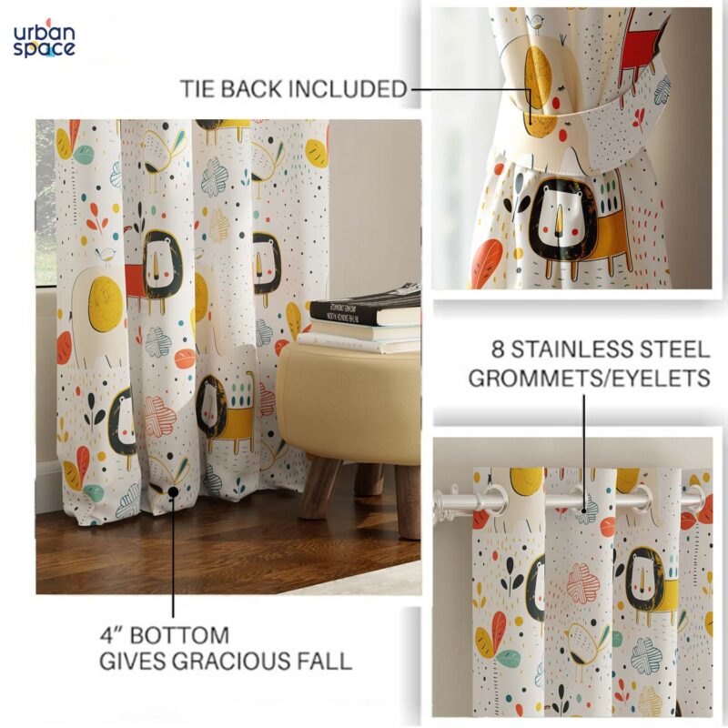 Luxurious Room Darkening Curtains. Semi Blackout kids room Curtain - Lion King. Pack of 1 Curtain - Image 5
