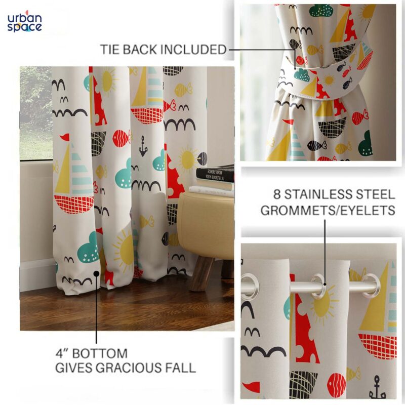 Luxurious Room Darkening Curtains. Semi Blackout kids room Curtain - Nemo. Pack of 1 Curtain - Image 5