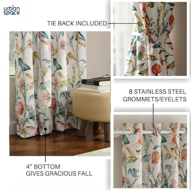 Blackout Curtains. Digital Printed Curtains. Pack of 2 Curtains - King Fisher - Image 5