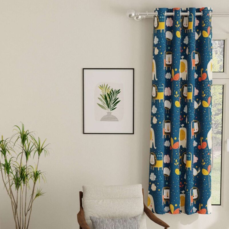Blackout Curtains. Digital Printed Curtains. Pack of 1 Curtains - Lion King Blue - Image 6