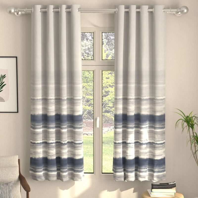 Blackout Curtains. Digital Printed Curtains. Pack of 2 Curtains - Coastal Tides Navy - Image 6