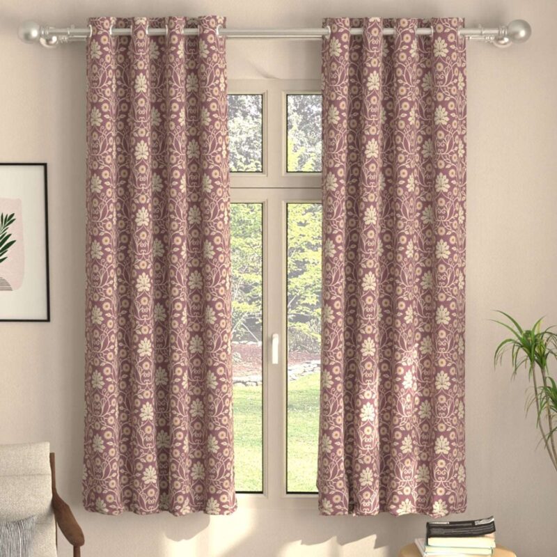 Blackout Curtains. Digital Printed Curtains. Pack of 2 Curtains - Mystic wine - Image 6