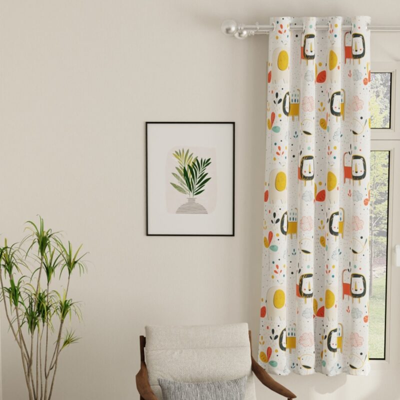 Luxurious Room Darkening Curtains. Semi Blackout kids room Curtain - Lion King. Pack of 1 Curtain - Image 6