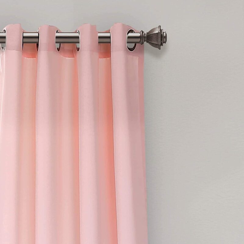 Blush Waterfall Printed Faux Silk Room Darkening Curtains. Pack of 2 Curtains - Image 3